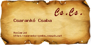 Csarankó Csaba névjegykártya