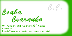 csaba csaranko business card